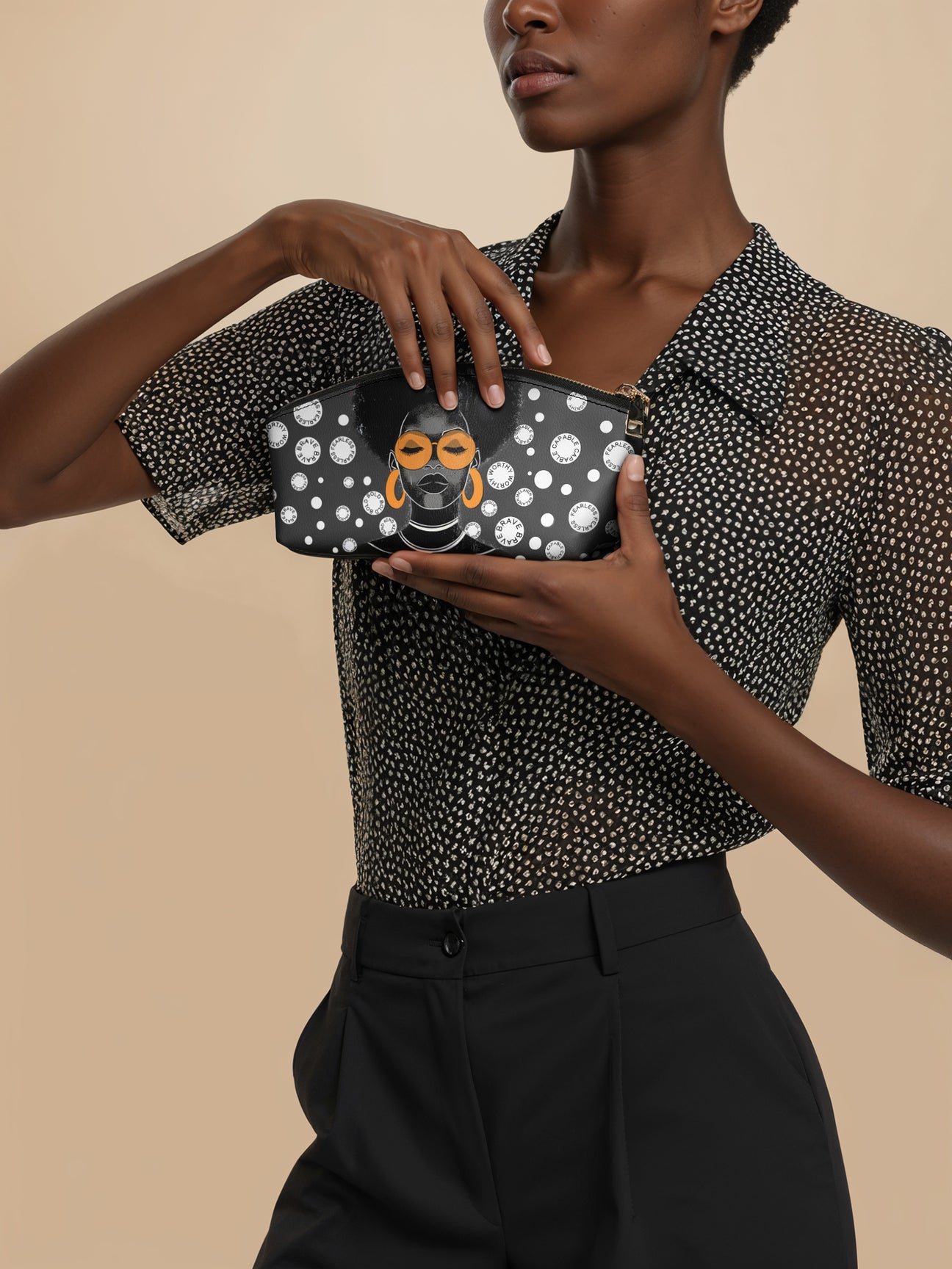 AFROYLA “FAHARI” MONOCHROME ECLIPSE MAKEUP BAG