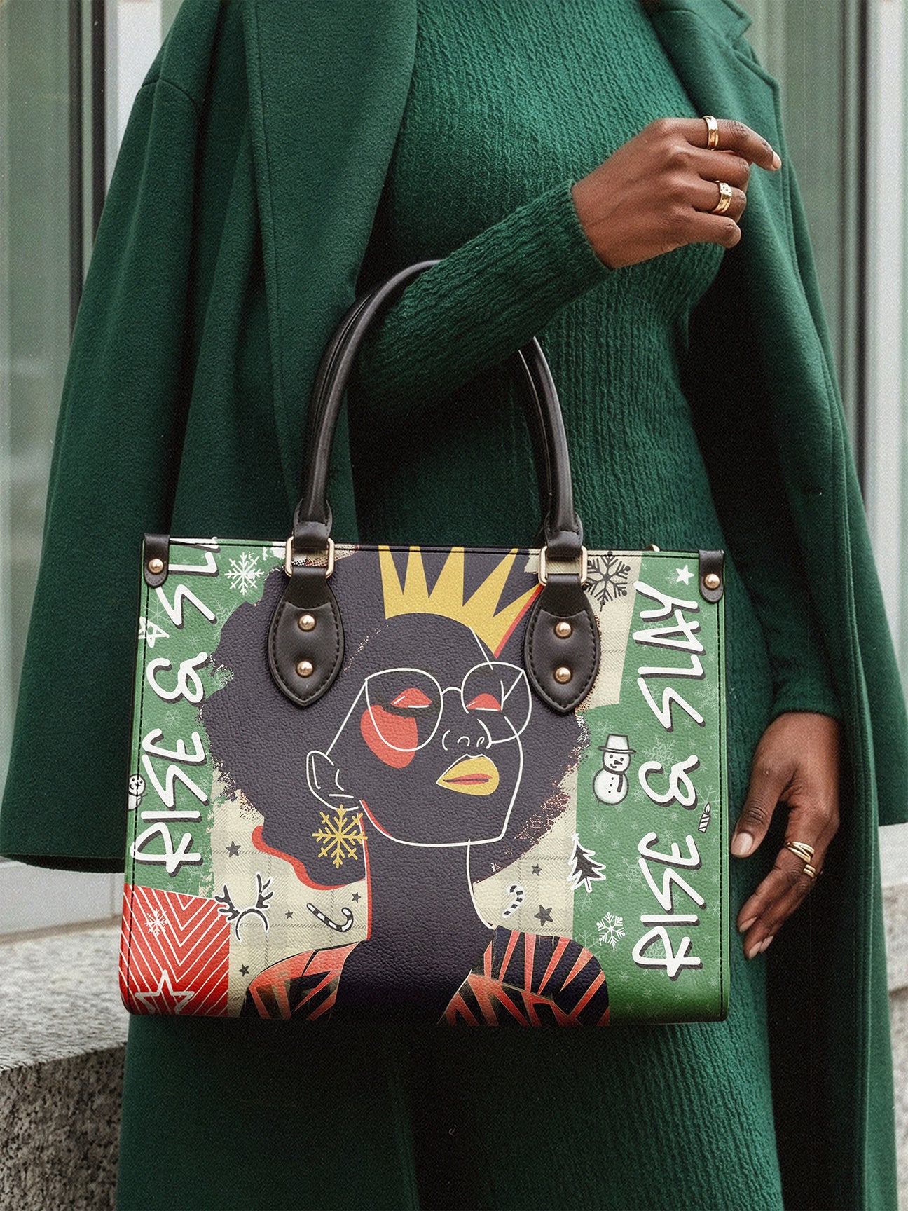 Sistabag “AINA” LIME POP XMAS LEATHER HANDBAG